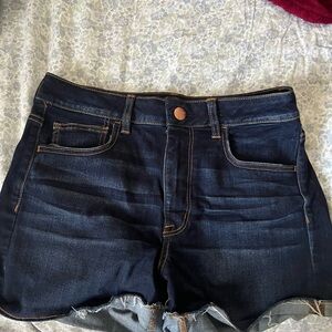 AE dark wash shorts